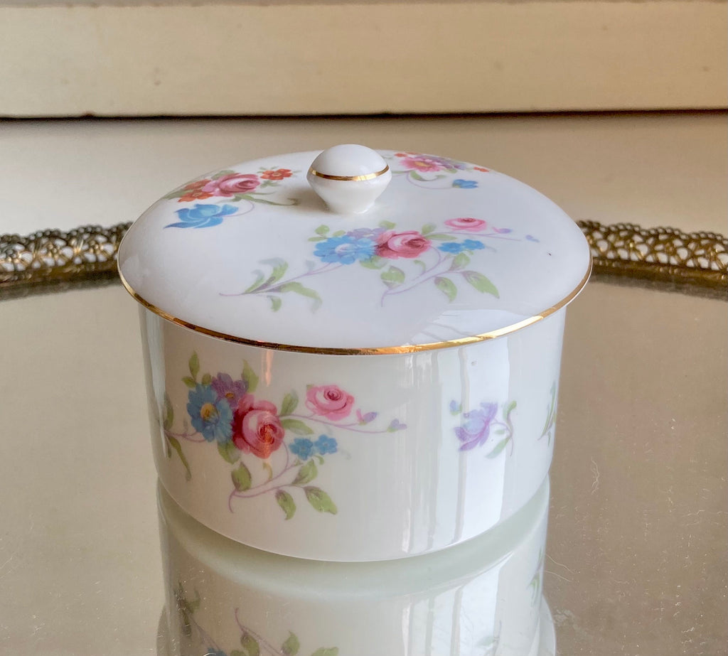 Vintage Hammersley & Co Bone China Floral Lidded Canister - made in England