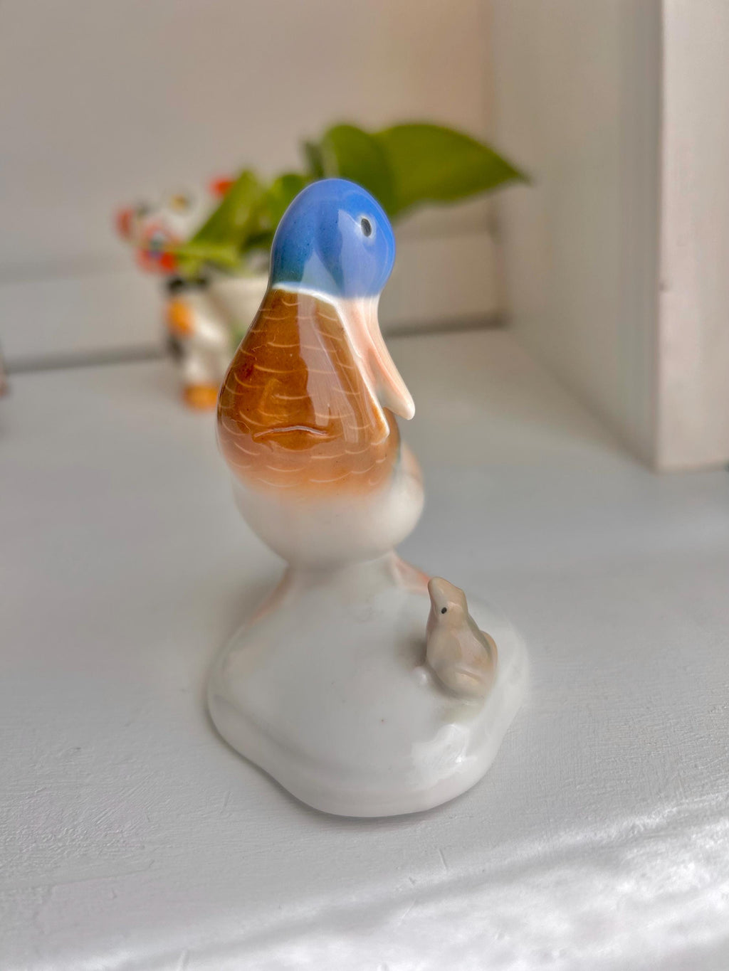 Metzler & Ortloff Vintage Duck and Frog Ceramic Figurine