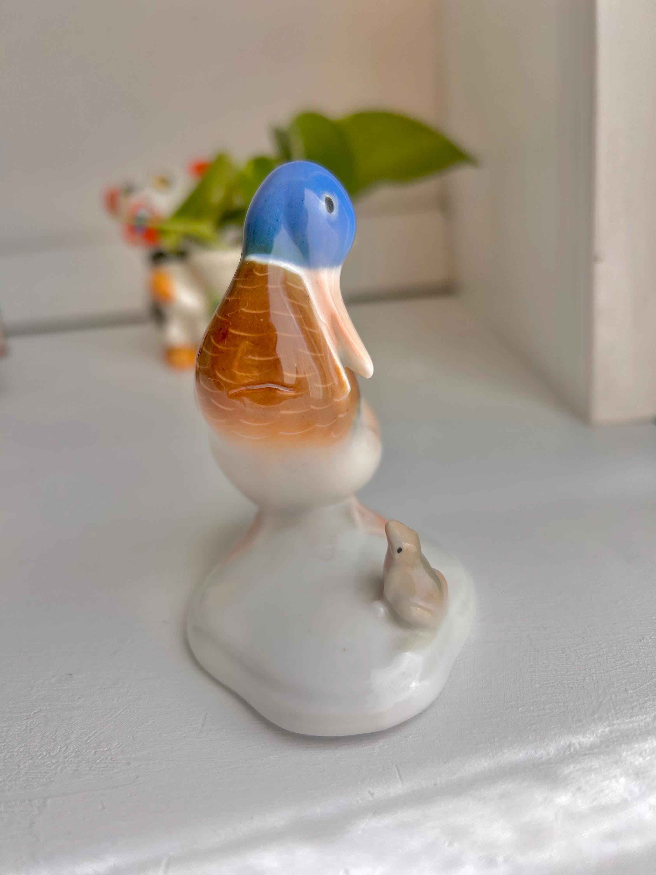 Metzler & Ortloff Vintage Duck and Frog Ceramic Figurine