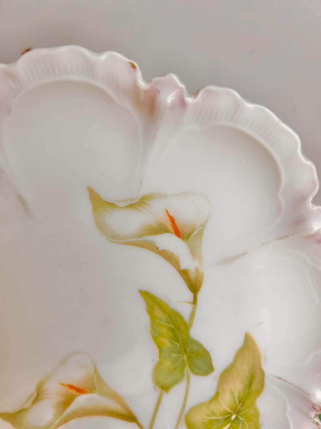 Vintage Reinhold Schlegelmilch Porcelain Bread Plate: Calla Lily Pattern, Germany