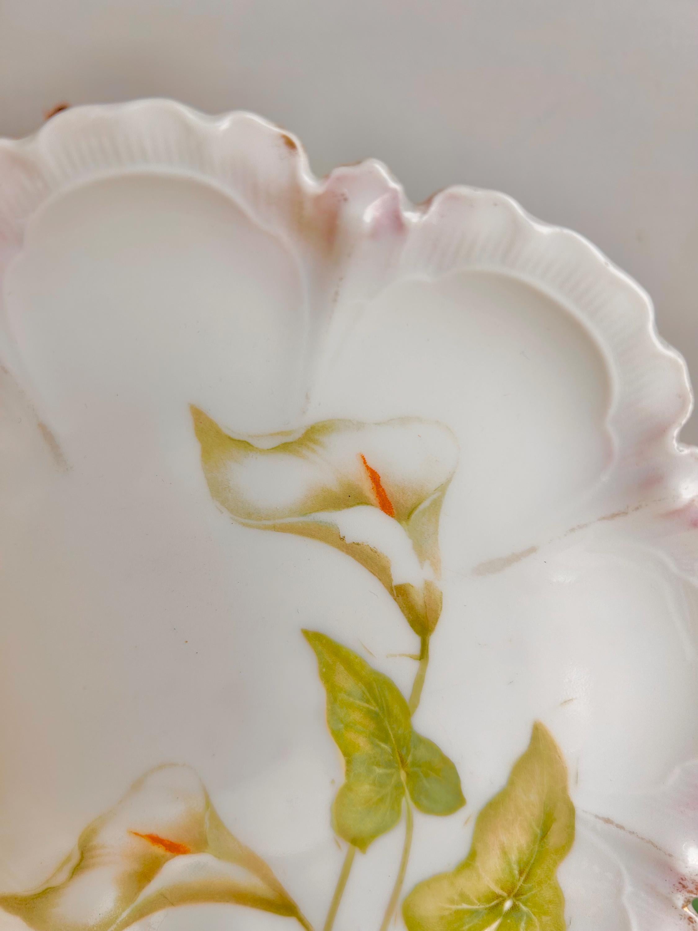 Vintage Reinhold Schlegelmilch Porcelain Bread Plate: Calla Lily Pattern, Germany