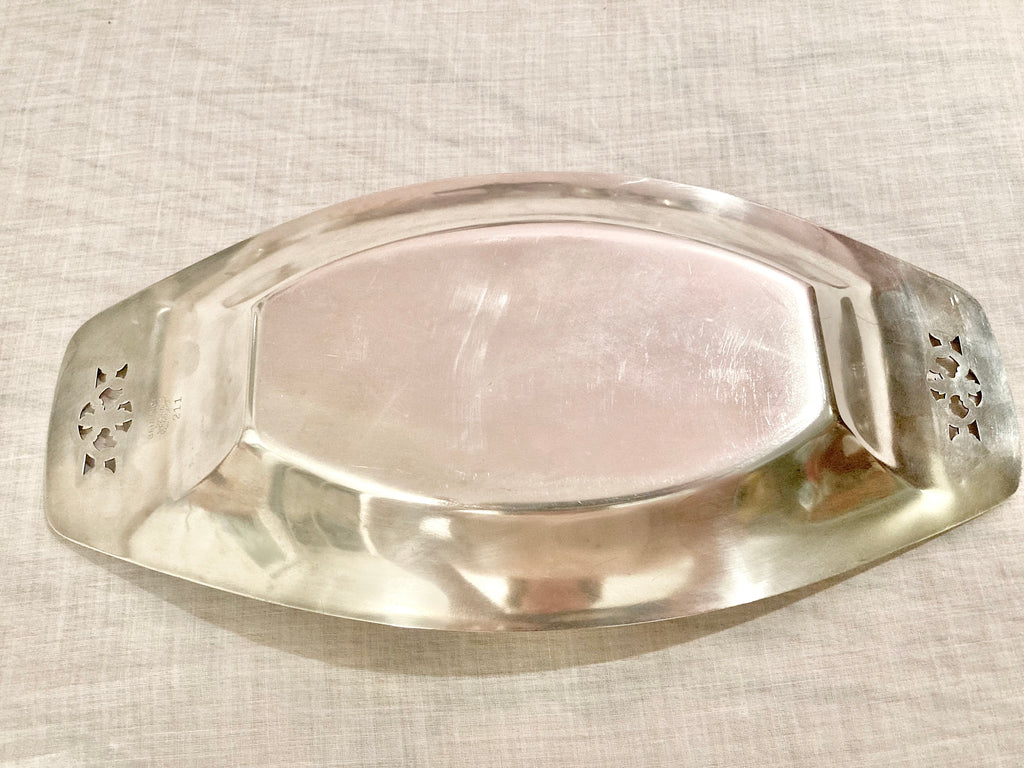 Benedict Silverplated Art Deco Perforated Bread Tray