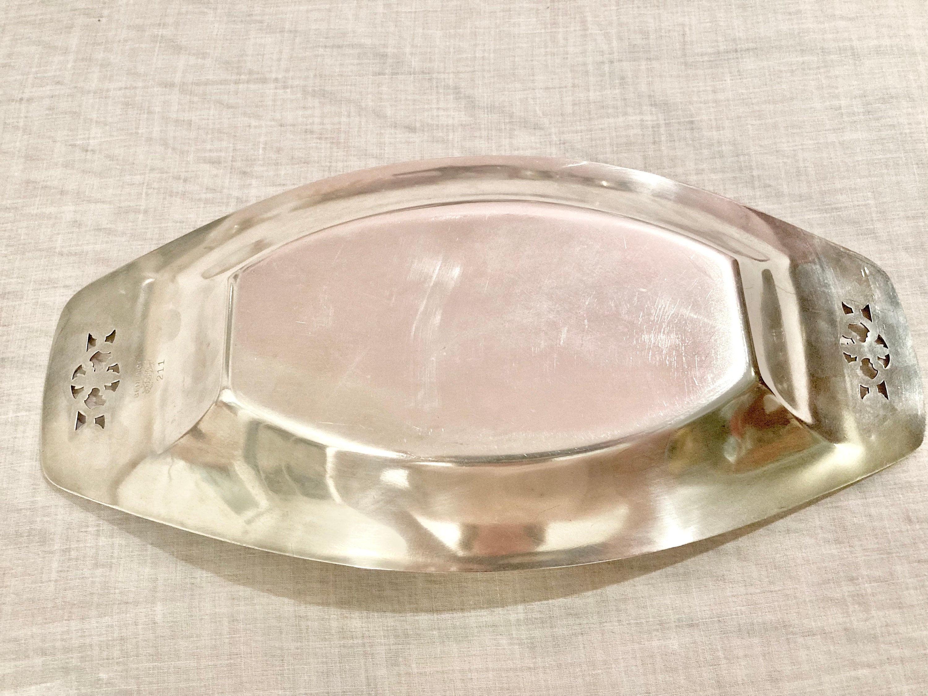 Benedict Silverplated Art Deco Perforated Bread Tray