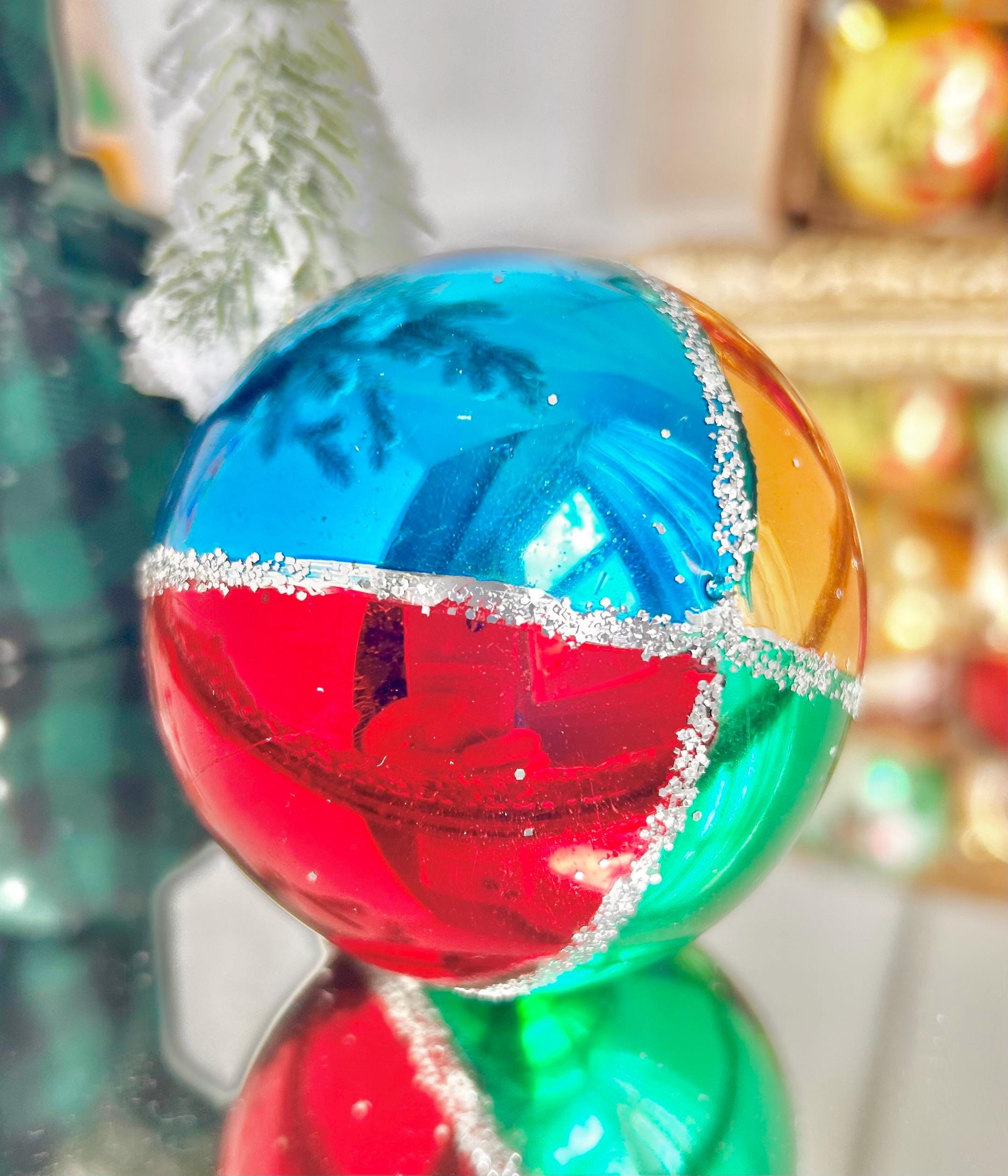 Vintage Mercury Glass Christmas Ornaments - Tree Ornaments of various designs and colors - Sold individually