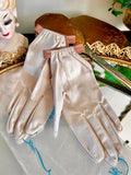 vintage Van Raalte Nylon Gloves in Cream, Brown