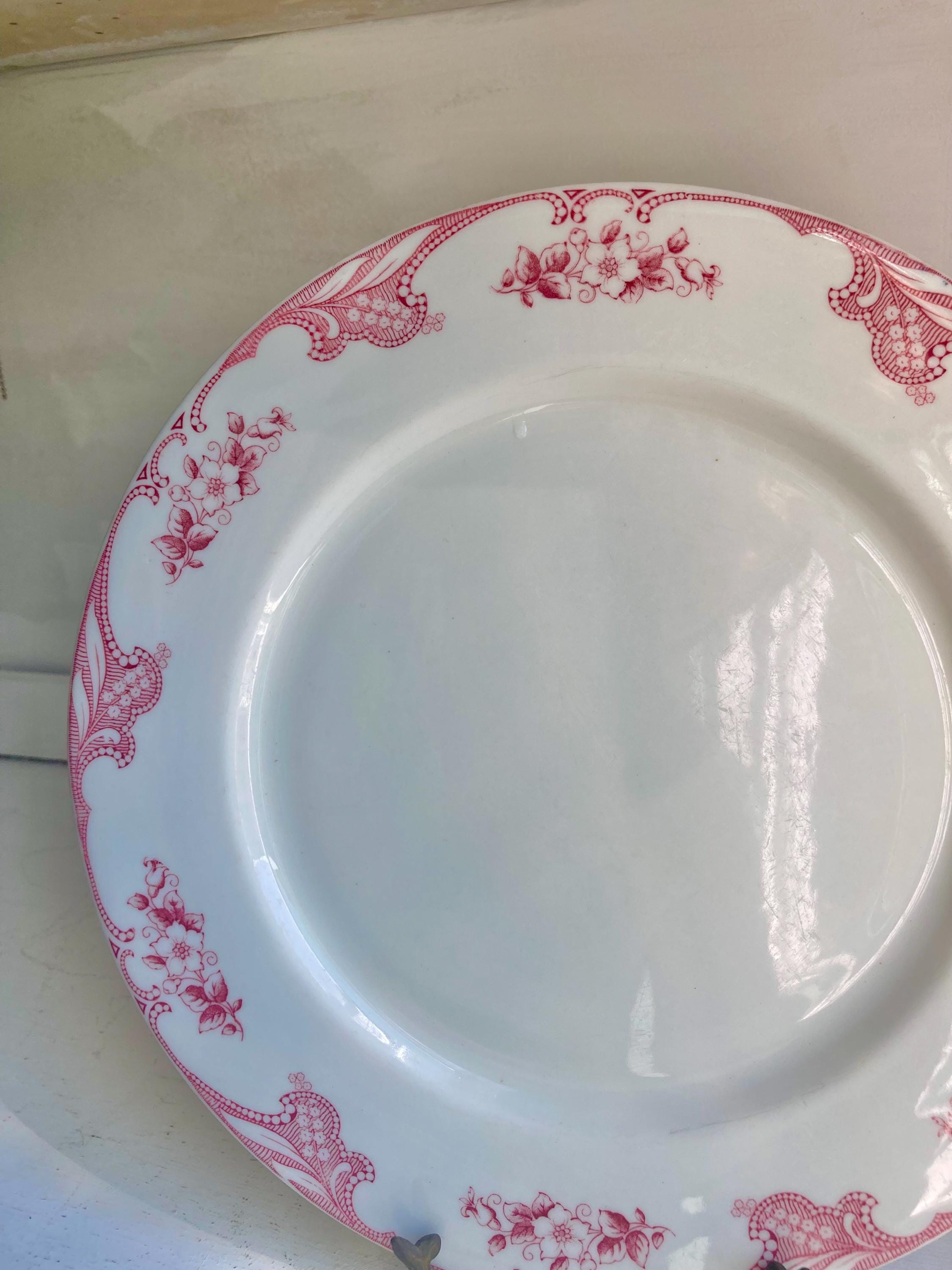 1950s Shenango China Platter: Vintage Inca Ware Pink Floral Rim (11-inch)