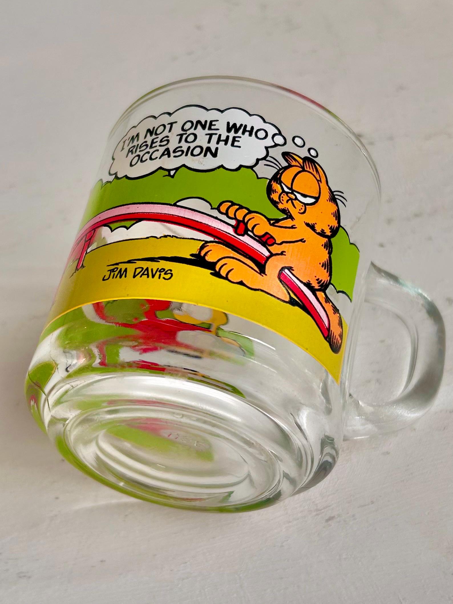 Vintage 1980s Garfield McDonald's Glass Mug – Jim Davis Comic Art