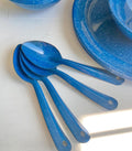 Vintage Enamelware White Speckled Blue Metal Dining for Outdoors and Camping: Choose from options