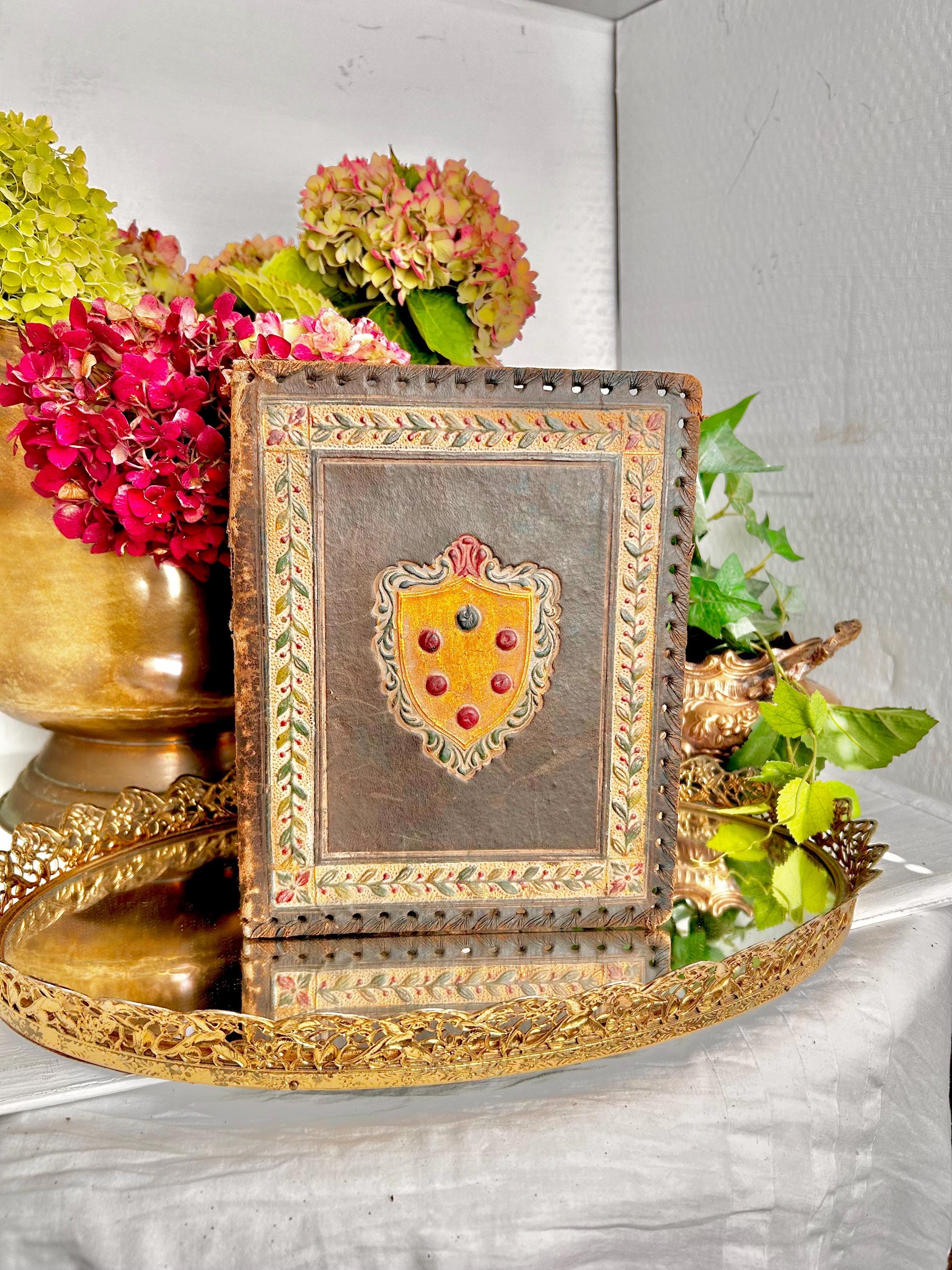 Vintage Italian Leather Old World Picture Display Folder