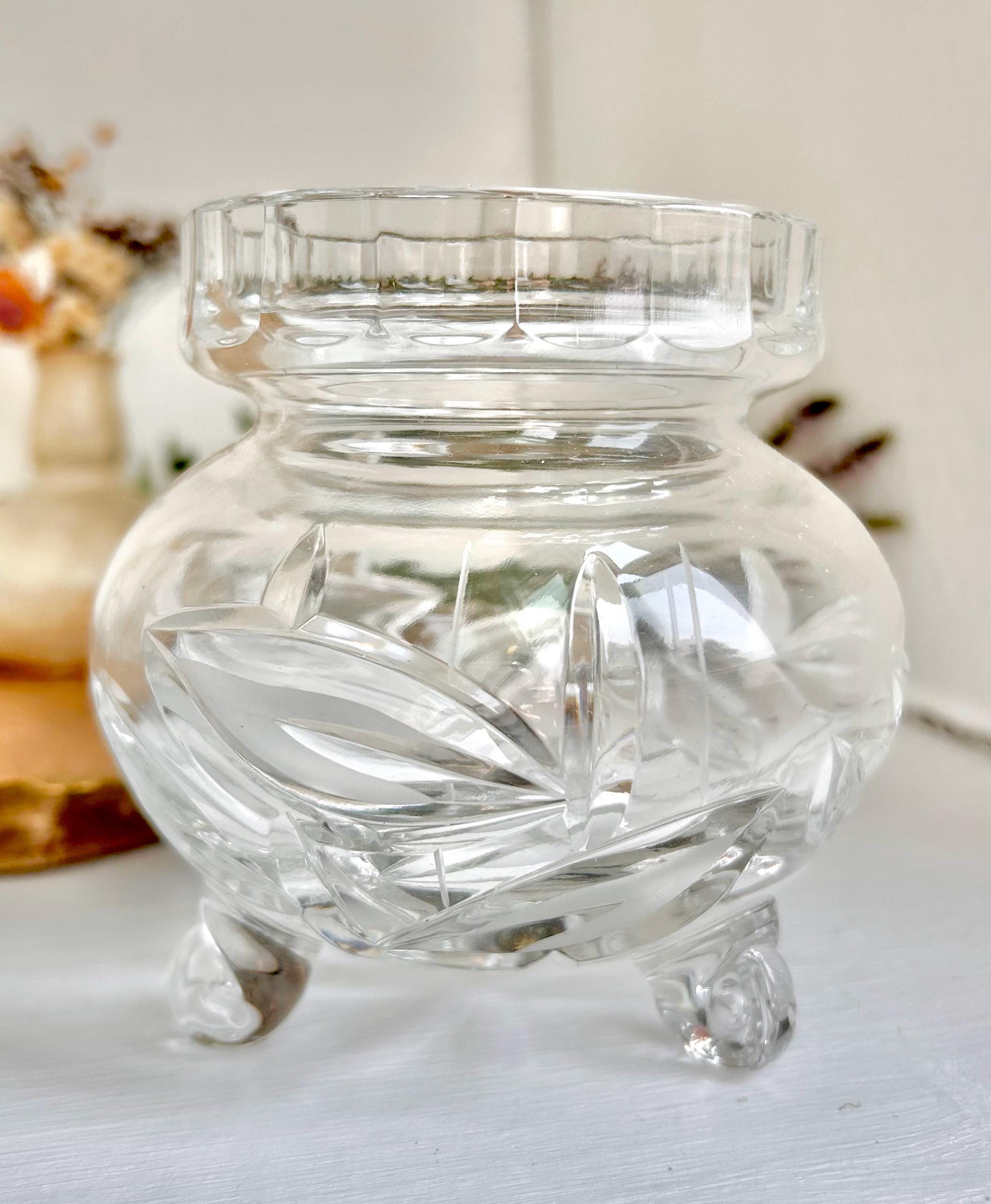 Vintage Crystal Candy Dish with Lid: Brilliant Cut Glass Bowl